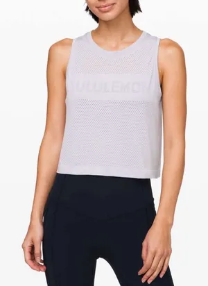 Lululemon Breeze By Muscle Crop Tank *lululemon Silver Lilac Silver Lilac Size 4 thumbnail 1