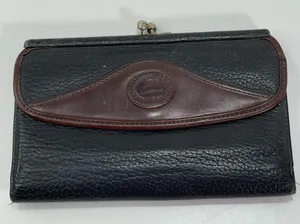 Vtg Dooney & Bourke AWL Black Pebbled Leather Kiss-lock Bifold Organizer Wallet thumbnail 1