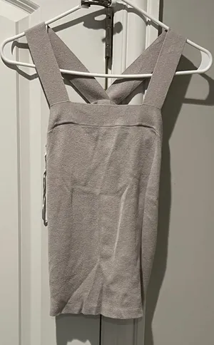 LOFT Light Gray Knit Top thumbnail 1