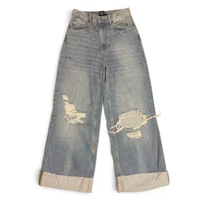 BDG Urban Outfitters Skater Baggy Jeans Light Wash Distressed Wide Leg 26 Womens thumbnail 3