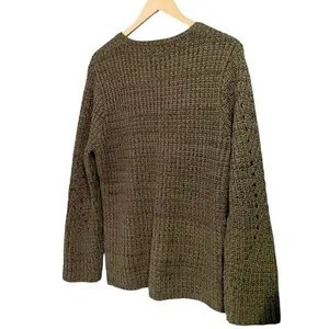 John + Jenn Constance Sweater M Olive Green V Neck Open Knit Oversized Revolve thumbnail 9