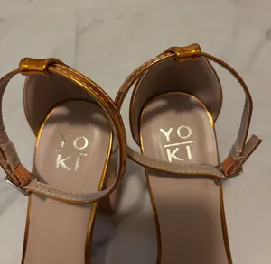 Yoki Women's Metallic Copper Ankle-Strap Heels thumbnail 5
