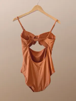 Aerie Swimsuit Copper Halter Knot Cutout One Piece Swimsuit Size Large thumbnail 9