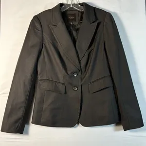 The Limited Brown Two Button Blazer pockets faux belt on‎ back work casual 8 thumbnail 1