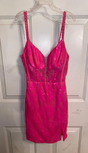 Hot Pink Hoco/party Dress Size XS thumbnail 1