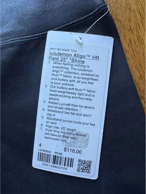Lululemon Align High Rise 25” Shine Radiate Foil Black Size 4 NWT thumbnail 5