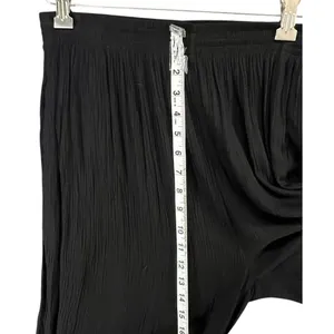 Vintage Key Lime Pie Pants Womens M Black Beaded Fringe High Rise Boho Festival‎ thumbnail 6