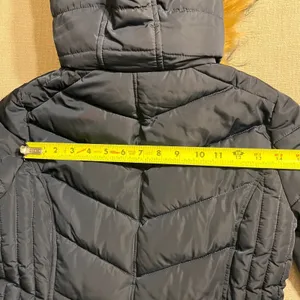 Tommy Hilfiger Women Puffer Coat Navy Blue Faux‎ Fur Hood Winter Warm XS thumbnail 6