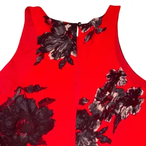 Free People Red Floral Flutterby Sleeveless Pleated Swing Dress 12 thumbnail 7