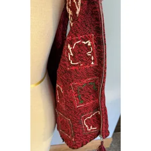 Erika VTG Ugly Christmas Sweater Vest‎ Red Size LG Embellished Zip Embroidered thumbnail 4