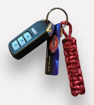 Paracord Keychain Bright Pink NEW Hiking Sporty Handmade USA thumbnail 1