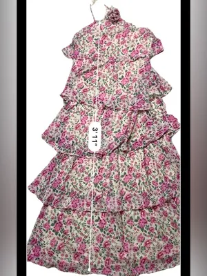 Vero Moda Felicia Halter Maxi Dress L Pink Floral Autumn Wedding Guest thumbnail 11