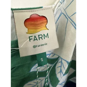 FARM Rio Soft Garden Linen-Blend Mini Dress Size Small Green Blue NWT thumbnail 9