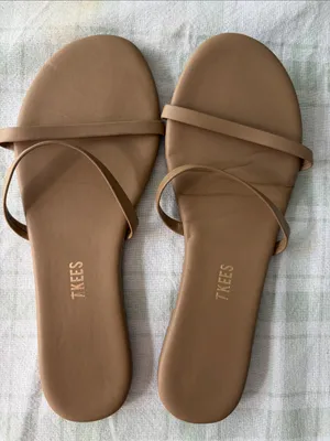 TKEES Slim Double-Strap Sandals in Tan thumbnail 1