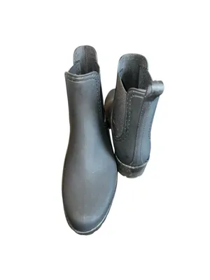 Jeffrey Campbell Cloudy Black Matte Rubber Rain Boots Chelsea Ankle Platform 7 thumbnail 5