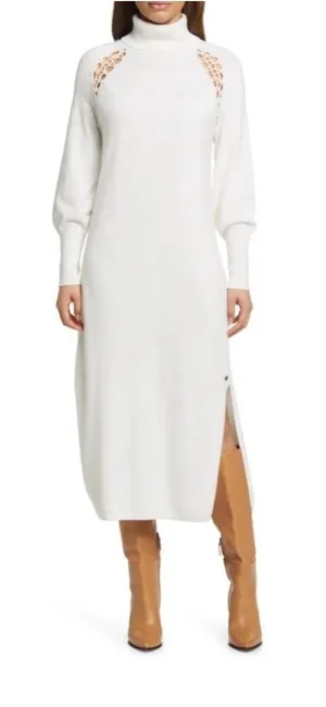 TED BAKER Malori Knit Turtleneck Cable-Accent Midi Dress thumbnail 1