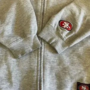 Authentic NFL 49ers Gray Long Sleeves Unisex Hoodie Sweatshirt SZ L #1246 thumbnail 7