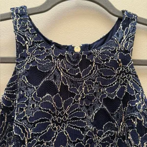 Venus Navy Lace Cocktail Dress with Front Slit Size Small thumbnail 4