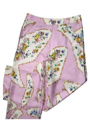 NWT Tory Burch Silk Cargo Pant in Pink Porcelain Floral Wide Leg Pants 4 thumbnail 7