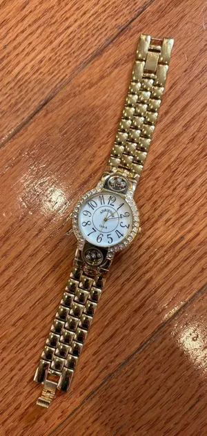 Adrienne Vittadini Club A Gold Tone Crystal Accent Bracelet Watch Vintage Style thumbnail 1