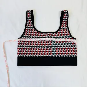 Fabletics Camryn Houndstooth Seamless Bra - Red/Green/Black - XS thumbnail 7