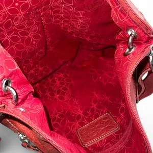 Fossil Red Pebbled Leather Multi Pocket Crossbody Messenger Travel Bag Medium thumbnail 4