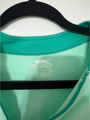 This is a Slazenger Golf Polo Hydro-Dri Tech 1/4 Zip Shirt in Frosted Mint thumbnail 2