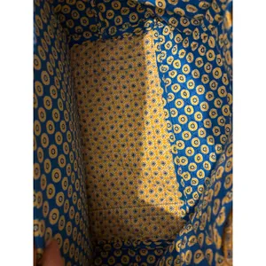 Vera Bradley Marrakesh Quilted Cotton Tote Bag Blue‎ Yellow Floral Zipper Large thumbnail 4