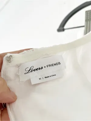 Lovers + Friends White Eyelet Strapless Bridal Bachelorette Mini Dress thumbnail 9