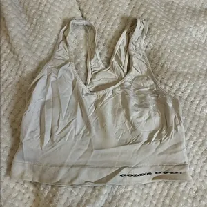 Large Golds Gym white razor back seamless sports bra thumbnail 1