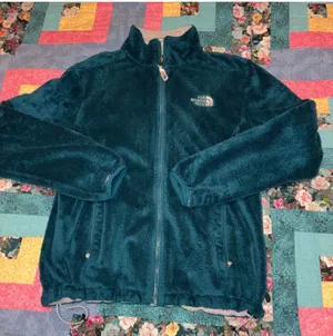 The North Face $120 Woman’s Medium teal fleece zip jacket Outdoor Or Casual thumbnail 1