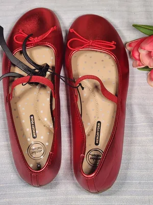 Wonder Nation women Metallic Red Mary Jane Ballet Flats Shoes Memory Foan Size 6 thumbnail 5