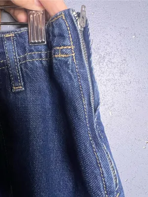 Free People Madison Ave Mini Skirt Denim Pleated. Size 30 thumbnail 6