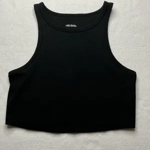Wild Fable Womens Black Ribbed High Neck Crop Tank Top Size L thumbnail 1