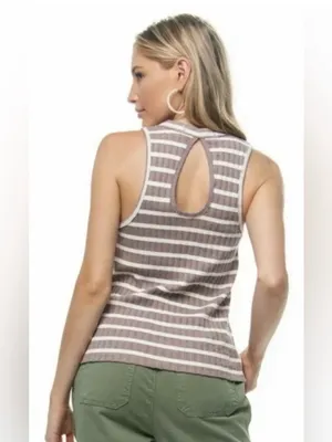 Free People We The Free Fired Up Striped Cutout Tank Top Small Boho Coastal Chic thumbnail 4