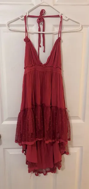 SheIn Mini Dress Red Back Open thumbnail 1