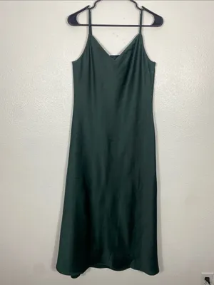 House of Harlow 1960 Emerald Satin Slip Dress Size M thumbnail 2