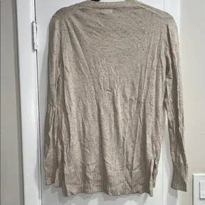 Cream Speckled Cardigan Cardigan Button Up Sweater Ribbed Sleeves and Bottom XS thumbnail 8