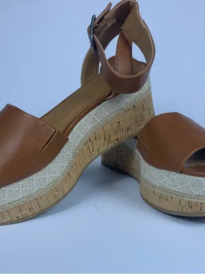 Universal Thread Womens Wedge Sandals 6.5 Brown Platform Espadrille Ankle Strap thumbnail 5