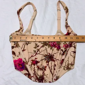 Out From Under Urban Outfitters Corset Top Tan Floral Small‎ S Bustier Coquette thumbnail 6