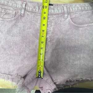 7 For All Mankind Monroe Cuttoff Denim Short Pink‎ Raw Hem Button Fly W32 thumbnail 10