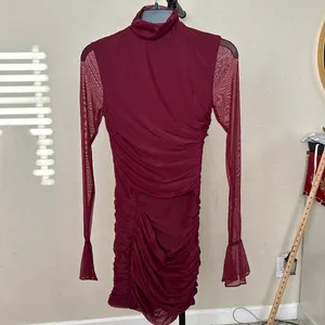 HOUSE OF CB 'Lucasta' Mulberry Gathered Mini Dress‎ NWOT XS thumbnail 5