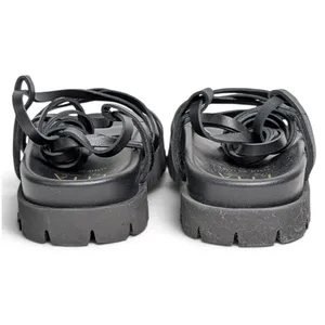 LITA by Ciara Black Leather Gladiator Lug Sole Sandals Goth Bikercore EU 39 NIB thumbnail 6
