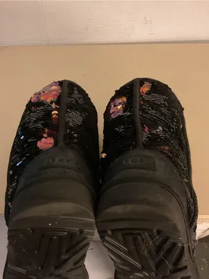 UGG women Black blue sparkle Sequin Classic Short Boots US 9 thumbnail 3