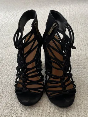 Lulus Strappy Black High Heels thumbnail 1