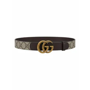 Gucci Canvas Monogram GG Buckle Supreme Leather Belt Brown Size 85cm/34" thumbnail 2