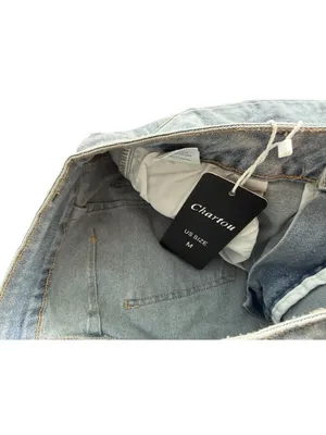 CHARTOU Heart Print Denim Barrel Leg Jeans Size Medium (8/10) NEW NWT thumbnail 5
