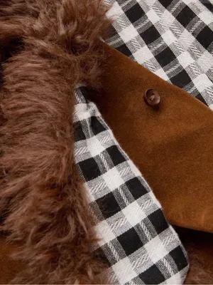 CIDER Brown Faux Suede Penny Lane Jacket - Size Large (EUC, Detachable Fur) thumbnail 4