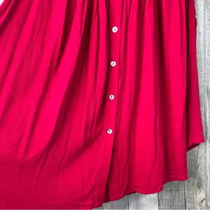 Karen Kane Size Small Oversized Red Rayon Sleeveless Flowy Button Front Blouse thumbnail 3