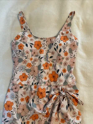 Floral Pink and Orange One-Piece swimsuit NWOT thumbnail 2